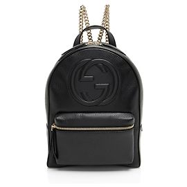Gucci Leather Soho Chain Backpack Black