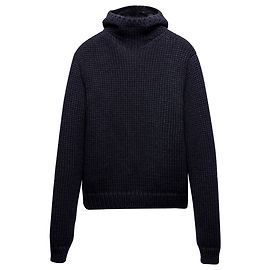 Suéter de lã com capuz Prada Azul
