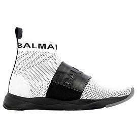 Socken Sneakers Logo Balmain Weiß