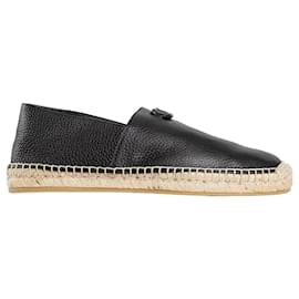 Valentino Garavani-Valentino Garavani Leather Espadrillas-Black