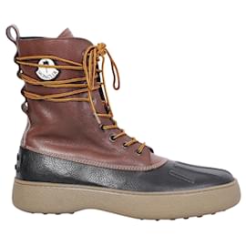 Tod's-TOD'S X MONCLER X PALM ANGELS Leather Boots-Brown