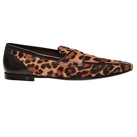 Mocassins de pelo de pônei com estampa de onça Dolce & Gabbana Marrom