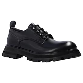 Alexander Mcqueen-Alexander McQueen Leather Lace-up Shoes-Black
