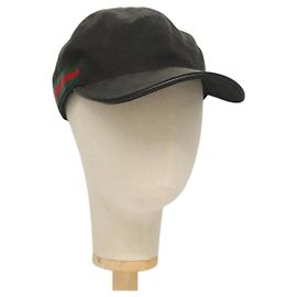 GUCCI GG Tela Web Sherry Line Cappello M Nero Rosso Verde 200035 Auth hk2855 Nero Rosso Verde