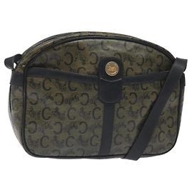 Céline Borsa a Spalla CELINE C Sulky PVC Blu Navy Oro Auth 127311 D'oro Blu navy