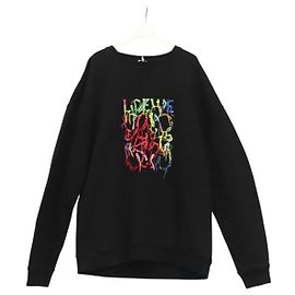 LOEWE Sudadera de Manga Larga de Algodón Negro Auth ym028M Negro