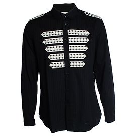 Saint Laurent, Camicia da ufficiale a righe 2019 Nero