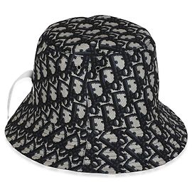 Christian Dior Navy Nylon Reversible Teddy Bucket Hat 57 Other
