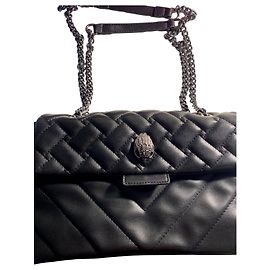 Kurt Geiger Mala de ombro Kensington em pele acolchoada preta Preto