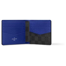 Louis Vuitton Carteira Slender LV nova grafite e azul Azul