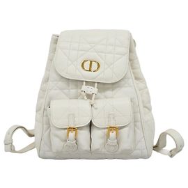 Christian Dior Cannage Caro Leder Rucksack Weiß