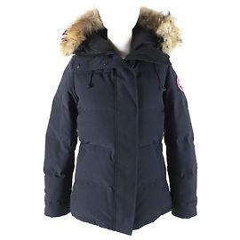 Canada Goose Portland Parka Giacca con Cappuccio in Pelliccia Blu Blu navy