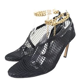 Bottega Veneta Pump in Rete con Catena Nero Oro Nero D'oro