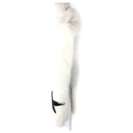 Givenchy-Givenchy Fox Star Long Scarf Fur Shawl-Black,White