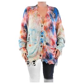 R13 Cardigan dégradé tie-dye multi imprimé - taille M Multicolore