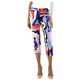 Emilio Pucci Pantalons imprimés multicolores coupés - taille UK 8 Multicolore