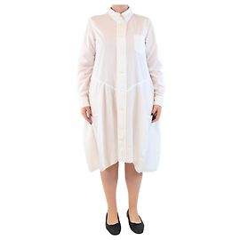 Comme Des Garcons Weißes Midi-Hemdkleid aus Baumwolle - Größe L Weiß