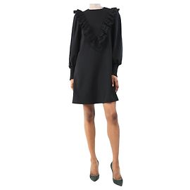 Ganni Robe mini noire à volants - taille UK 6 Noir