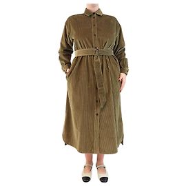 Weekend Max Mara Robe midi en velours côtelé marron - taille Marron