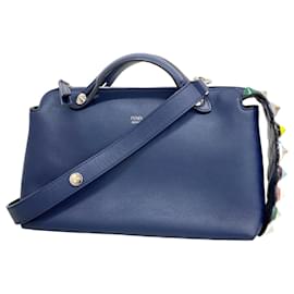 Fendi-Fendi Handbag By The Way Leather Navy Multicolor-Multiple colors,Navy blue