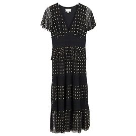 Temperley London Wondering Spitzen-Midi-Kleid aus schwarzer Viskose Schwarz