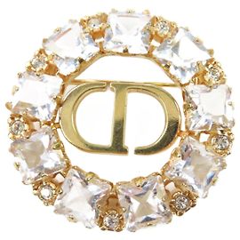 Broche PETIT CD Christian Dior Dourado Metálico