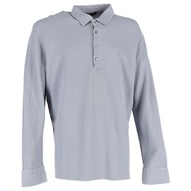 Polo a maniche lunghe Loro Piana in cotone grigio Blu Blu chiaro