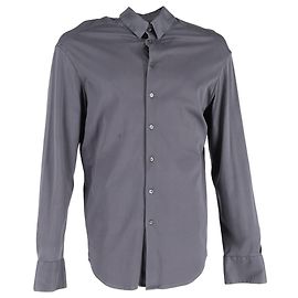 Camicia a maniche lunghe Giorgio Armani in cotone grigio Blu Blu chiaro