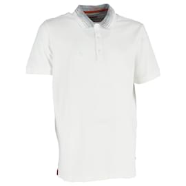 Missoni-Missoni Chevron Collar Polo Shirt in White Cotton-White