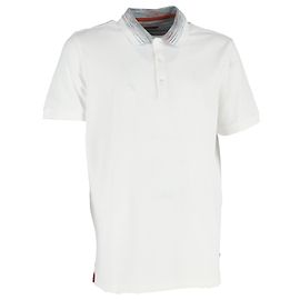 Polo de algodón blanco con cuello de chevron Missoni Blanco Crudo