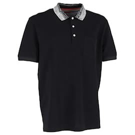 Missoni-Missoni Chevron Collar Polo Shirt in Black Cotton-Black
