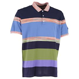 Missoni- Missoni Striped Short Sleeve Polo Shirt in Multicolor Cotton-Multiple colors