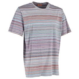 Camiseta de cuello redondo a rayas Missoni en algodón multicolor Multicolor