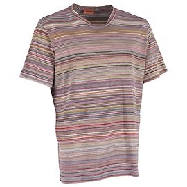 Camiseta de cuello redondo a rayas Missoni en algodón multicolor Multicolor