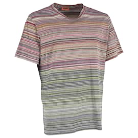 Missoni- Missoni Striped Crewneck T-Shirt in Multicolor Cotton-Multiple colors