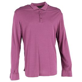 Polo a maniche lunghe Loro Piana in cotone viola Rosso Bordò