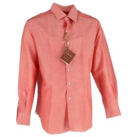 Camicia a maniche lunghe Loro Piana in lino corallo Arancione Corallo