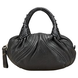 Fendi Mini Spy Bag Leather Handbag Black