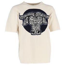 Camiseta Dior Stüssy 2020 Shawn em algodão branco Branco Cru