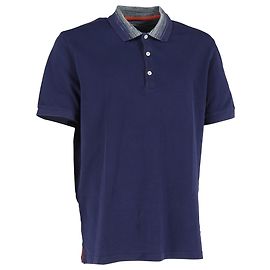 Polo en coton bleu marine avec col en chevrons Missoni Multicolore