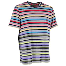 Missoni-Missoni Striped Crewneck T-Shirt in Multicolor Cotton -Multiple colors