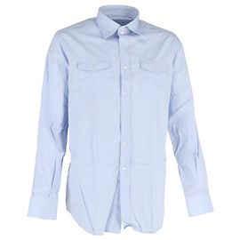 Dolce & Gabbana Hemd aus hellblauer Baumwolle Blau Hellblau