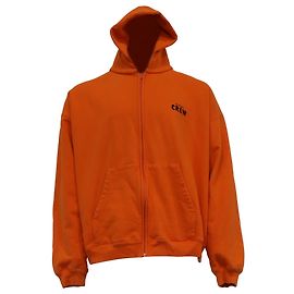 Felpa con zip Balenciaga Crew in cotone arancione Arancione