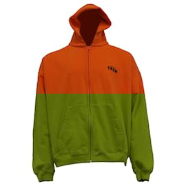 Balenciaga-Hoodie zíper Balenciaga Crew em algodão laranja-Laranja