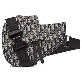 Borsa a spalla Dior Saddle Oblique Marrone Beige