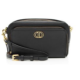 Pochette croisée Caro en cuir grainé Dior Bleu