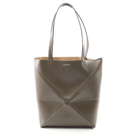 Loewe PUZZLE TOTE MEDIUM Leder Tote Bag Grün