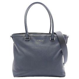 Bolsa tote de couro Michael Kors azul marinho Azul