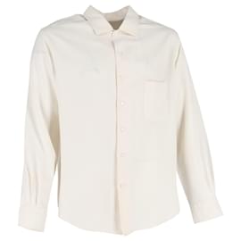 Loro Piana-Loro Piana Andre Long Sleeve Shirt in Cream Silk-White,Cream