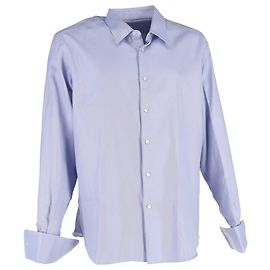 Camicia a righe diagonali Dolce & Gabbana in cotone viola Blu Blu chiaro